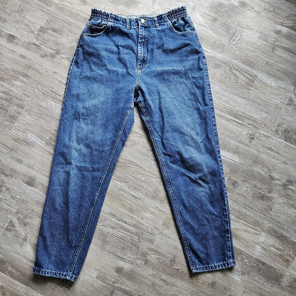 Lee Mom Jeans Vintage Womens 16M Blue High Waisted Tapered Leg Denim Made in USA